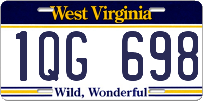 WV license plate 1QG698