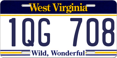 WV license plate 1QG708
