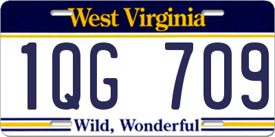 WV license plate 1QG709