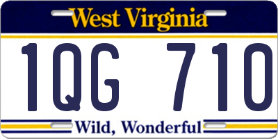 WV license plate 1QG710