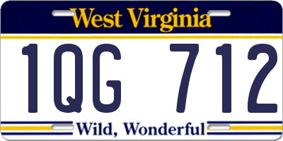 WV license plate 1QG712