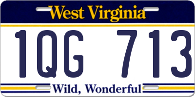WV license plate 1QG713