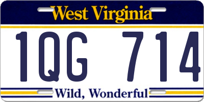 WV license plate 1QG714
