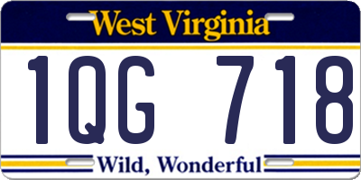WV license plate 1QG718