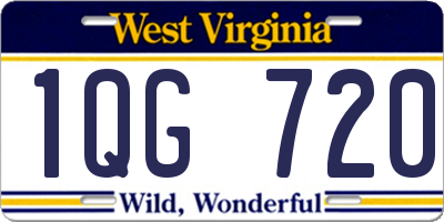 WV license plate 1QG720
