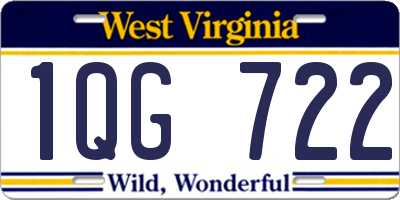 WV license plate 1QG722