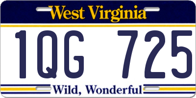WV license plate 1QG725