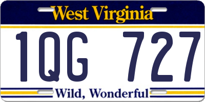 WV license plate 1QG727
