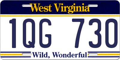 WV license plate 1QG730