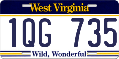 WV license plate 1QG735