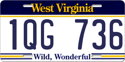 WV license plate 1QG736