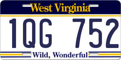 WV license plate 1QG752