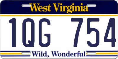 WV license plate 1QG754