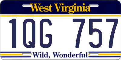 WV license plate 1QG757