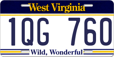 WV license plate 1QG760