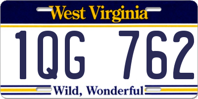 WV license plate 1QG762