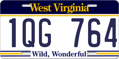 WV license plate 1QG764