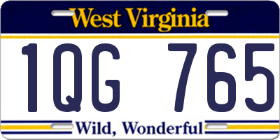 WV license plate 1QG765