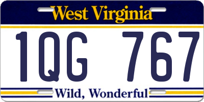 WV license plate 1QG767