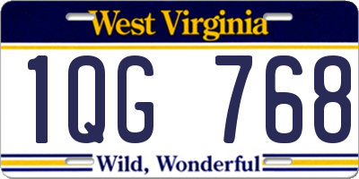 WV license plate 1QG768