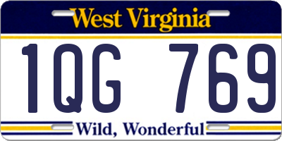 WV license plate 1QG769