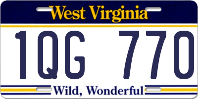 WV license plate 1QG770