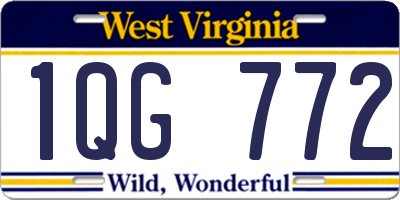 WV license plate 1QG772