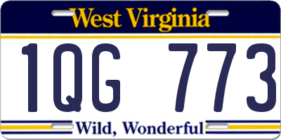 WV license plate 1QG773