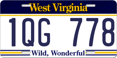 WV license plate 1QG778