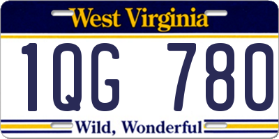 WV license plate 1QG780
