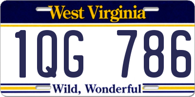 WV license plate 1QG786
