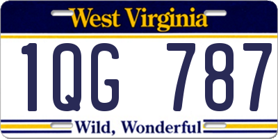 WV license plate 1QG787