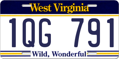 WV license plate 1QG791