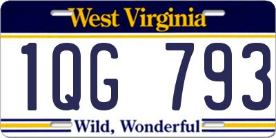 WV license plate 1QG793