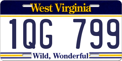 WV license plate 1QG799