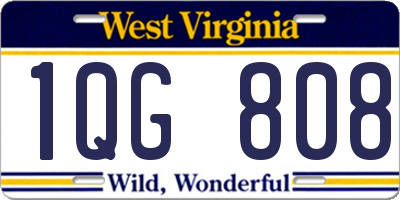 WV license plate 1QG808