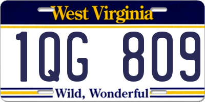 WV license plate 1QG809