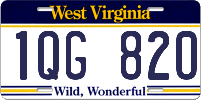 WV license plate 1QG820