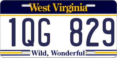 WV license plate 1QG829