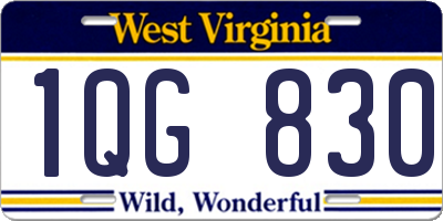 WV license plate 1QG830