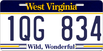 WV license plate 1QG834