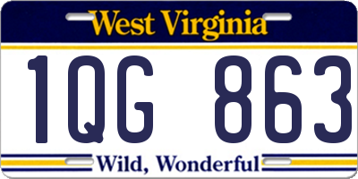 WV license plate 1QG863
