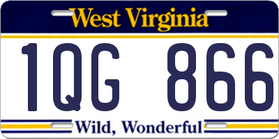 WV license plate 1QG866