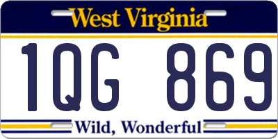 WV license plate 1QG869