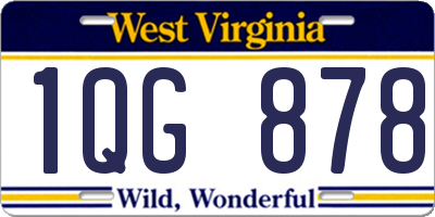 WV license plate 1QG878
