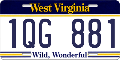 WV license plate 1QG881