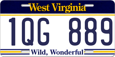 WV license plate 1QG889