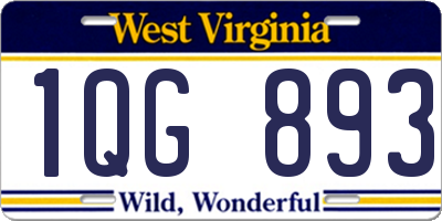 WV license plate 1QG893