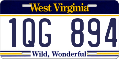 WV license plate 1QG894