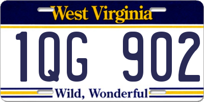WV license plate 1QG902